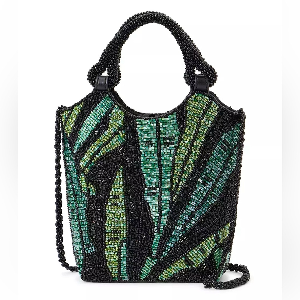 🌺🎉HP🎉🌺 NWT Staud Zoe Beaded Bag Green Palm 🌟 Very Rare 🌟 - Picture 12 of 16